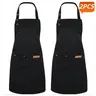 Neutral Style Apron with 3 Pockets (2-Pack), Adjustable Fit for Home Cooking, BBQ, Craft Time, Unisex Kitchen Wear, Kitchen Cooking Aprons