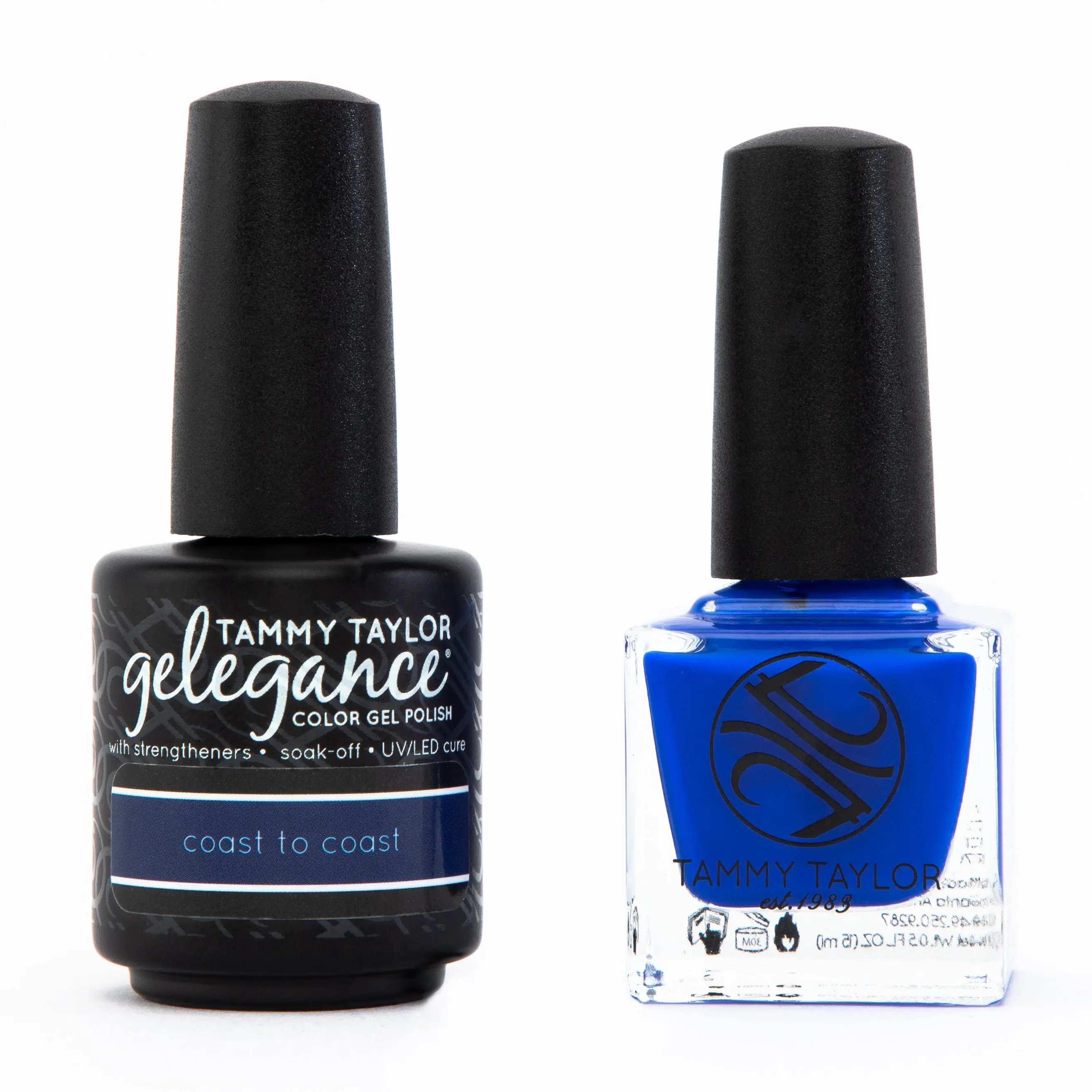 Tammy Taylor Nails Coast To Coast Soulmates Cobalt Blue Gel Polish & Nail Lacquer Long Lasting Smooth Application Full Coverage Five-Free Formula