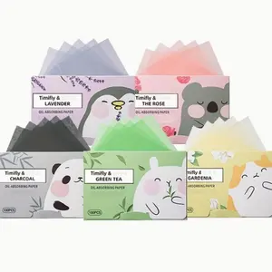 Facial oil-absorbing blotting papers, infused with fragrance for a fresh, non-caking finish, portable pull-out design suitable for both men and women, 100 sheets per pack