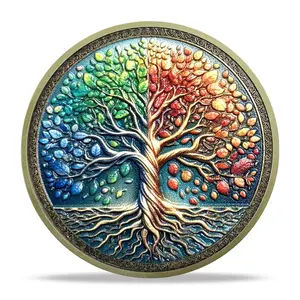 Tree of Life AA Sobriety Coin Four Seasons Recovery Medallion with Inspirational Quote, 12 Step Sobriety Chip, Sobriety Gift Sober Anniversary Gift for Men Women