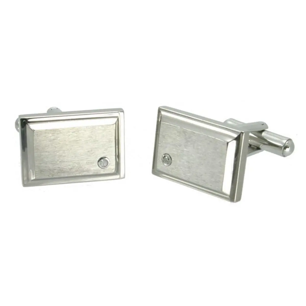 Rising Time TCL-4025-D Titanium Cuff Links for Male, Glamorous Elegant Design with Diamond Decoration, Ideal for Ceremony