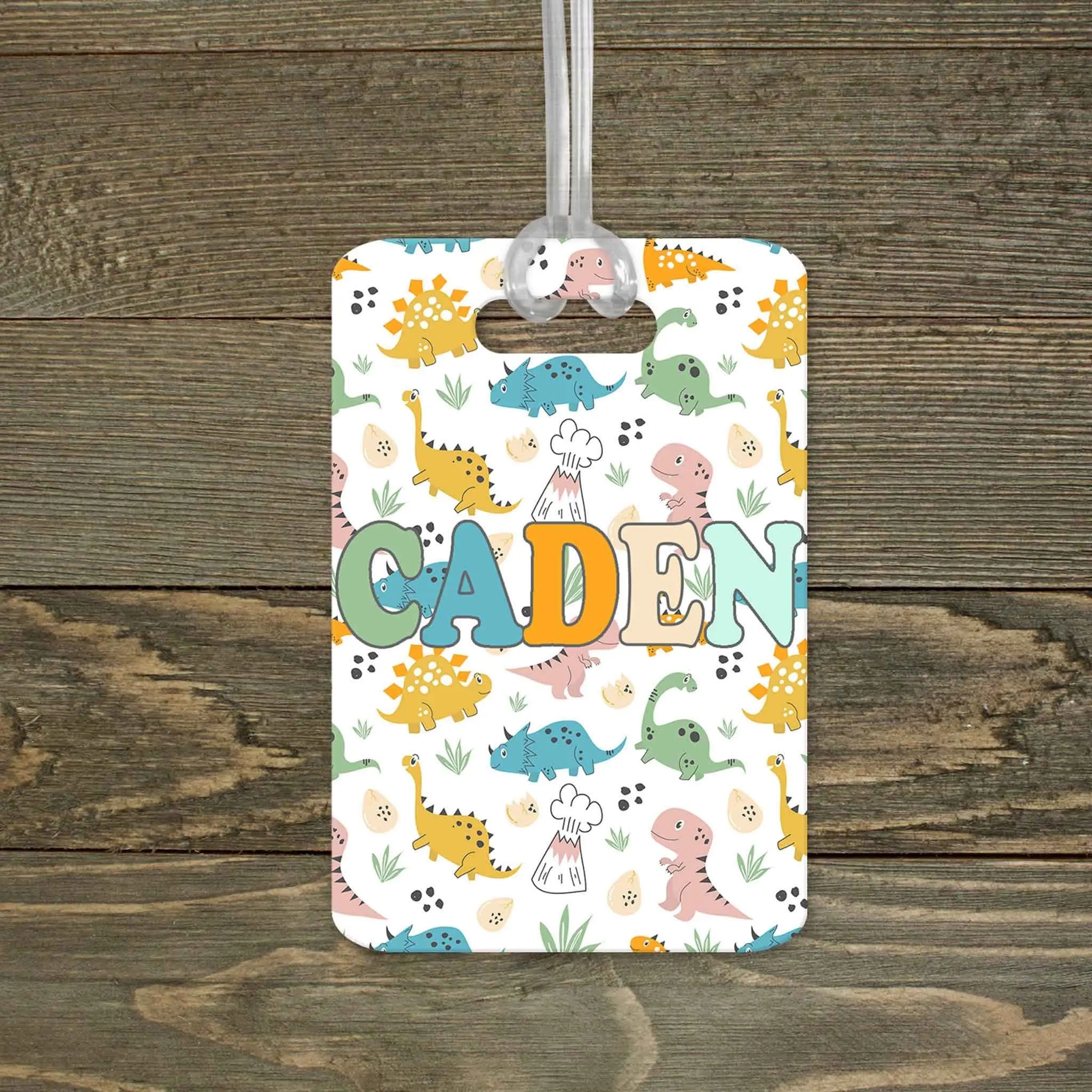 Personalized Luggage Tag | Custom Monogram Bag Tag | Dino