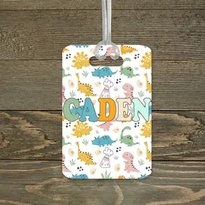Personalized Luggage Tag | Custom Monogram Bag Tag | Dino