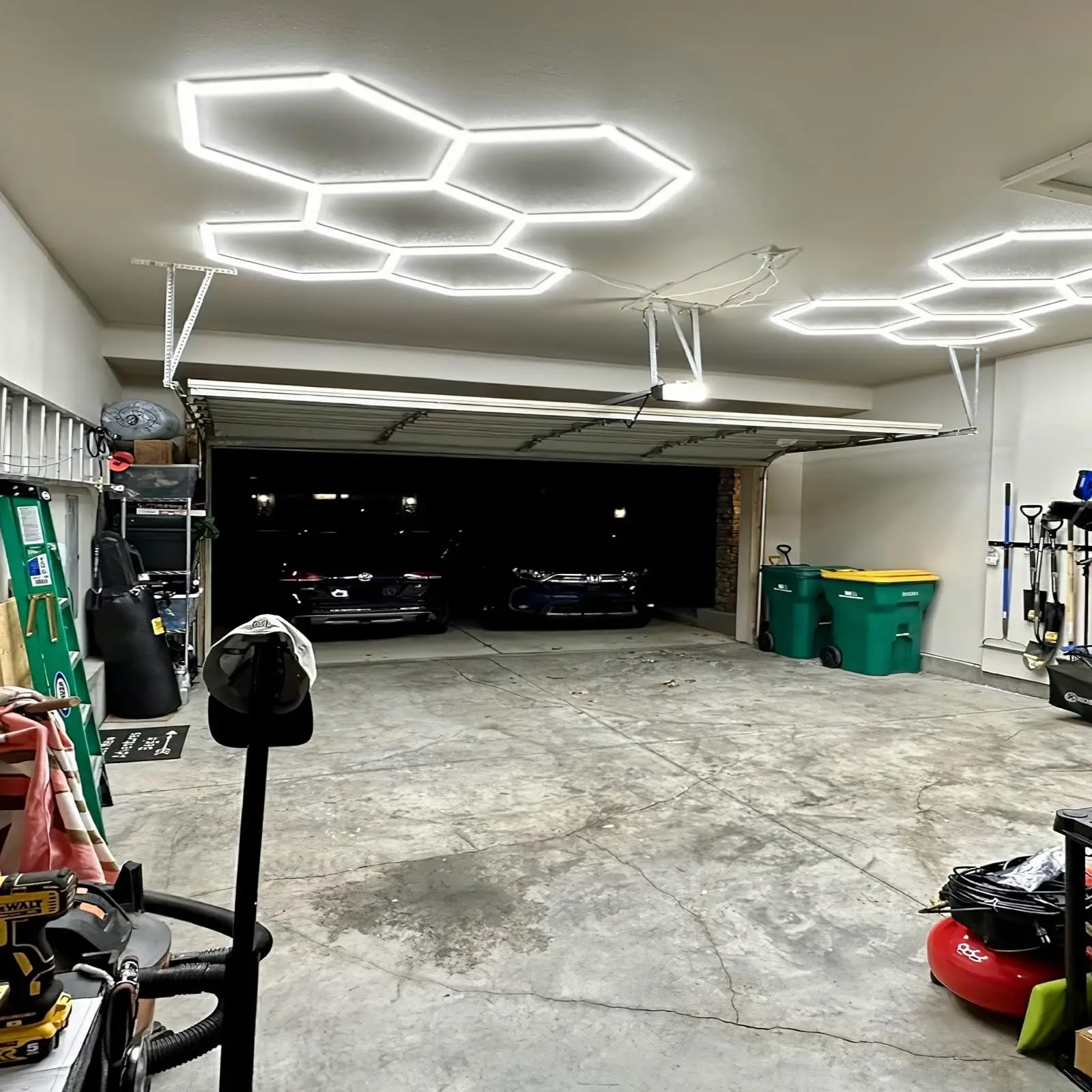 Glitnous Super Bright 6500K Hexagon Led Lights 25 Pack 240W Garage Ceiling Work Light Energy Saving Long Lifespan for Game Room Office House Workshop