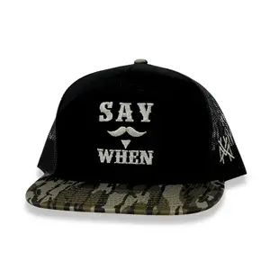 Say When MadHatter's Embroidered Snapback Adjustable (Up To A Size 8 Head) Premium Trucker Hat