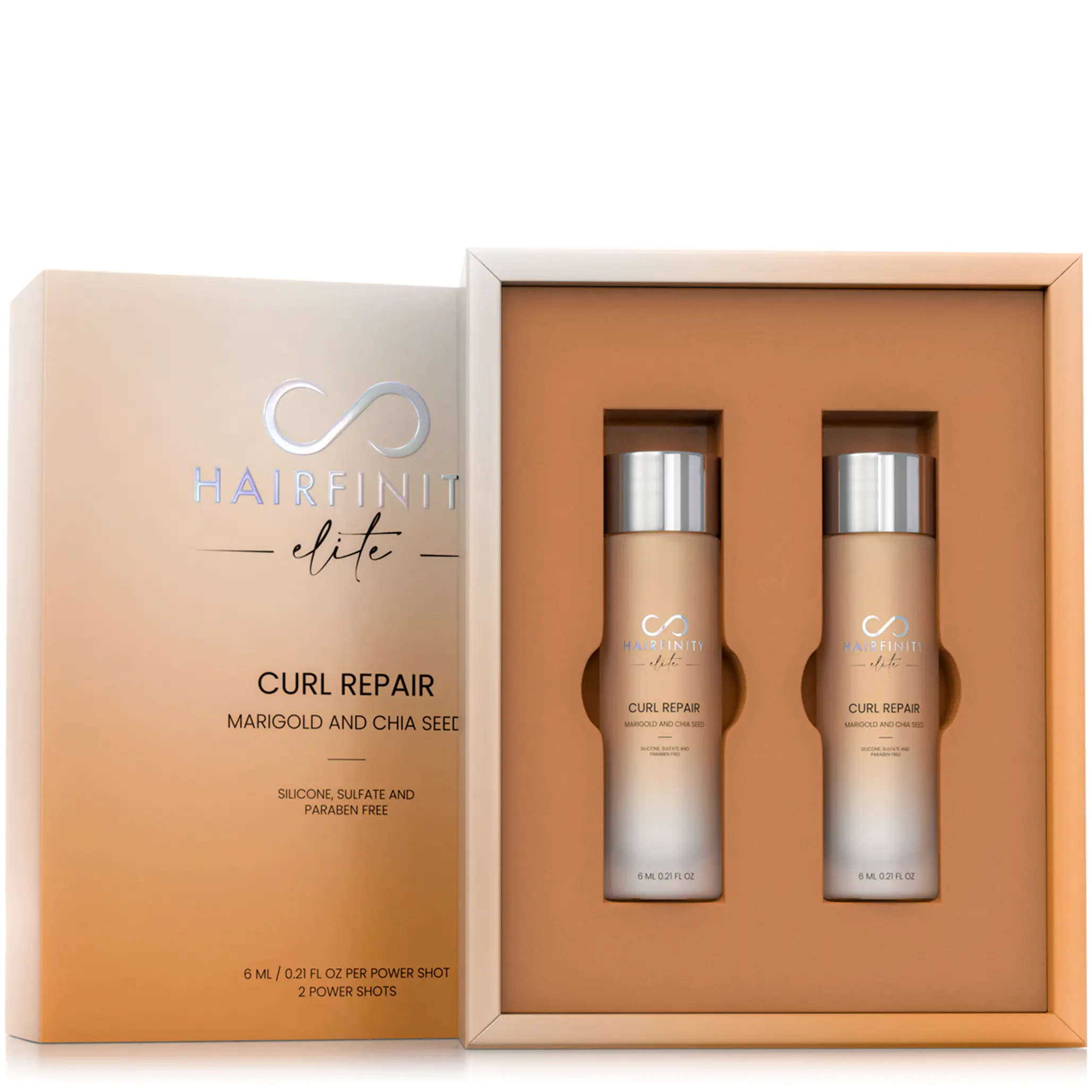 CURL REPAIR Power Shot Duo with Marigold and Chia Seed | Treatment for Damaged Curls | Add to Your Shampoo and Conditioner for Custom Haircare