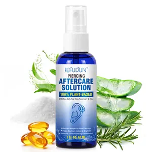 SEFUDUN Ear Piercing Aftercare Spray Piercing Care Solution Plant-Based Formula Gently Cleanses New Piercings Soothes Irritation and Dryness 60ml per bottle
