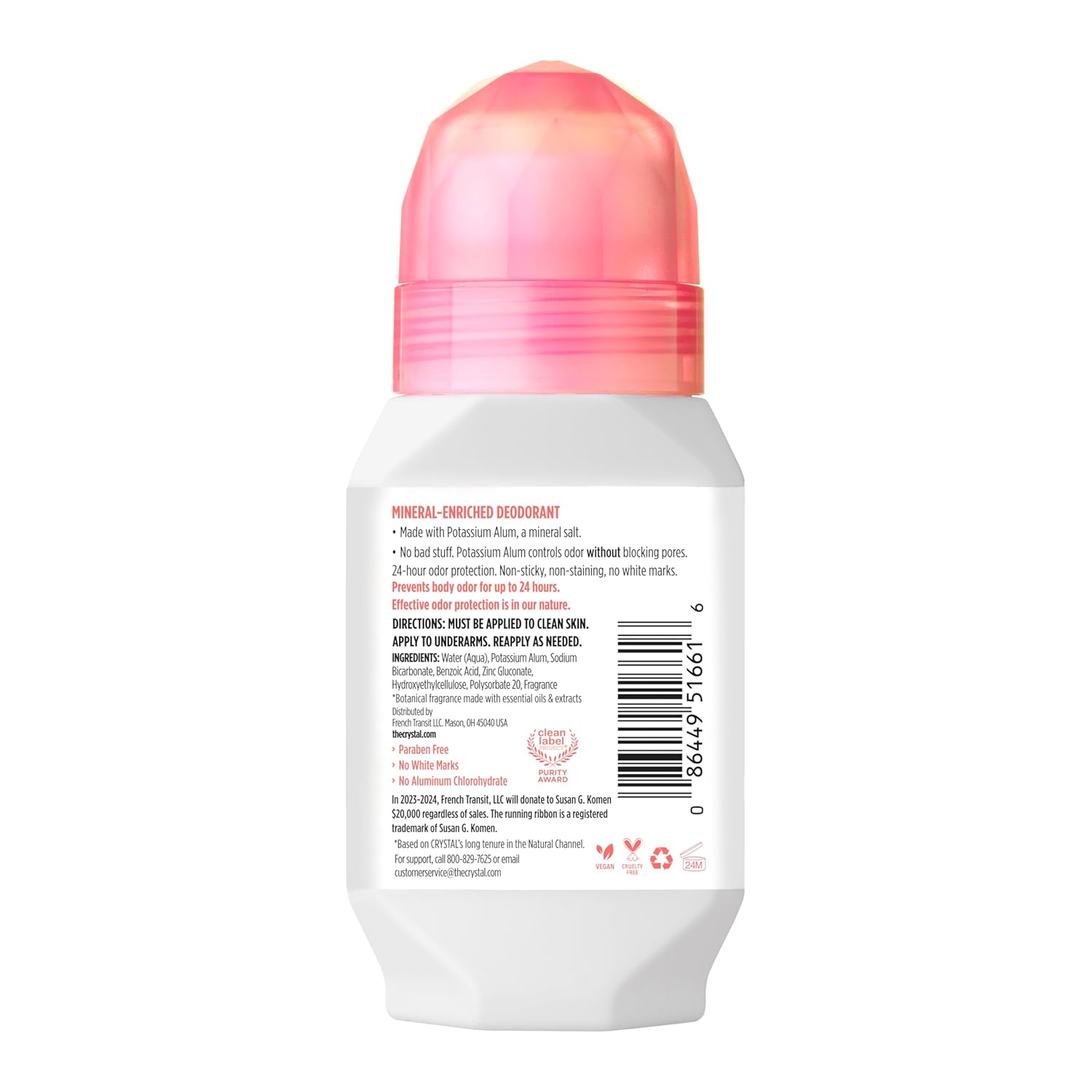 CRYSTAL Mineral Deodorant Roll-On Unscented Body Deodorant With 24-Hour Odor Protection, Aluminum Chloride & Paraben Free, 2.25 FL OZ (Packaging May Vary) CRYSTAL Mineral Deodorant Roll-On Unscented Body Deodorant With 24-Hour Odor Protection, Aluminum Chloride & Paraben Free, 2.25 FL OZ (Packaging May Vary)