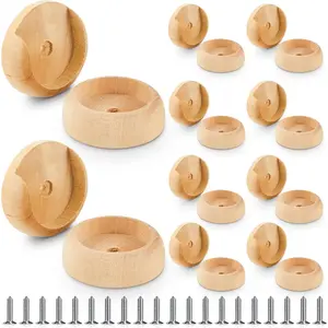 10 Pack Wooden Closet Pole Sockets Closet Rod Holders, Fit 1-3/8" Pole for Wardrobe Hallway Bathroom Curtain Clothing Store