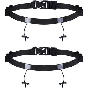 2 count Race Number Belt with 6 Gel Loops for Running Cycling Triathlon Marathon