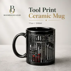 Creativity Funny Coffee Mug - Mechanic Toolbox Set pattern, 11oz Mug for Auto Mechanics, Unique Gifts for Birthdays, Holidays, Christmas, Perfect Coffee Cup Ceramic mug Drinkware Washable Reusable Reuse