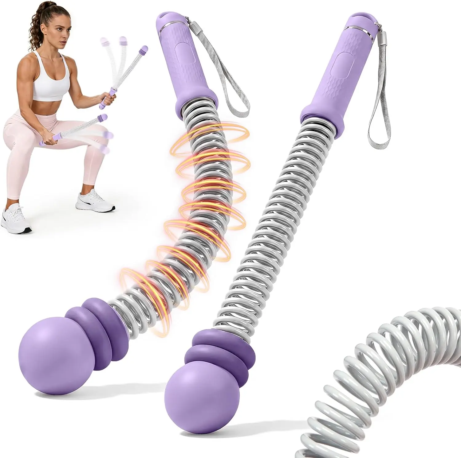 Upgrade Weighted Ropeless Battle Ropes for Women, Quiet Adjustable Cordless Battle Ropes for Home Gym HIIT Cardio & Strength Training, Portable Exercise Rope for Arm & Core, Apartment Gear