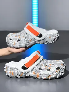 Men's Winter Fleece Lined Hollow Out Shoes, Warm Casual Footwear for Cold Weather, Comfortable Textile Material, Ideal for Daily Wear