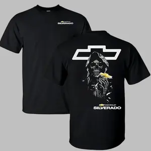 Graphic tee Chevrolet Silverado Reaper T-Shirt/Hoodie – Racing Style Cotton Short Sleeve Streetwear for Car Lovers.