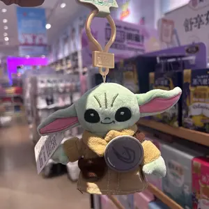 MINISO Star Wars Series Grogu Plush Keychain – Cute Baby Yoda Pendant, Soft Collectible Charm, Perfect Gift for Star Wars Fans, Adorable Bag Accessory!
