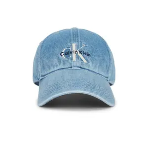 Calvin Klein Monologo Embroidered Baseball Cap in Vintage Denim