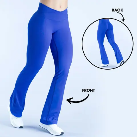 Women's Vision Leggings Flares, Regular Length with Logo - Women Flare Leggings Yoga Workout Gym Fitness Activewear Daily Wear