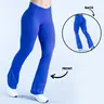 Women's Vision Leggings Flares, Regular Length with Logo - Women Flare Leggings Yoga Workout Gym Fitness Activewear Daily Wear