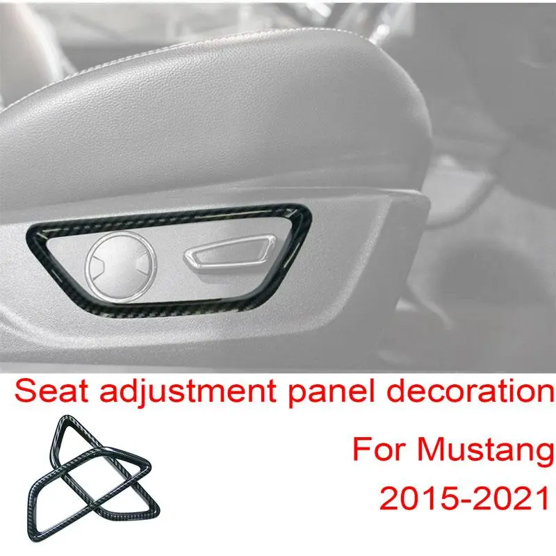 Seat adjust Panel Decoration Frame Car Stickers For Ford Mustang 2015-2021 Interior Accessories Trim