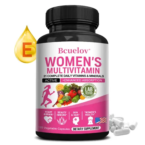 Bcuelov Women 's Multivitamin Supplement, Supports Healthy Skin, Hair, Immune and Heart Health, 120 Capsules