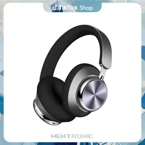 Wentronic Y03 Bluetooth Headphones Wireless Active Noise Cancelling Over Ear Headphones 48 Hours Playtime High Sound Quality 6 EQ Music Mode Headphones with Soft Ear Cushion - Grey