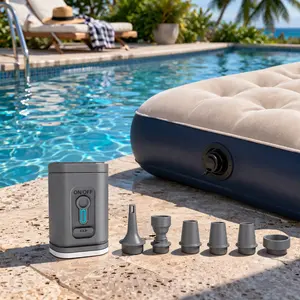 Rechargeable 2in1 Electric Air Pump with Built in LED Light, Portable Cordless Mini Air Pump for Fast Inflation & Deflation, Lightweight Air Mattress Pump for Pool Floats, Balloons, Vacuum Storage Bags, Camping Gear and Emergency Use