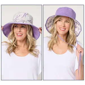 Sprigs Reversible Sun Hat with Whipstitch Detail Sprigs Reversible Sun Hat with Whipstitch Detail