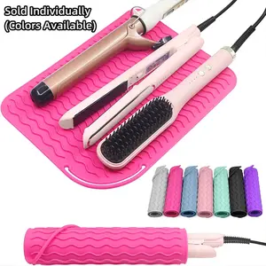 Portable Silicone Heat-Resistant Mat for Hair Straighteners, Hair Styling Tool Accessory for Home & Travel, Compatible with Flat Irons & Straightening Brushes