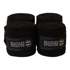 Huntley Equestrian Polo Fleece Wraps, Set of 4, Black