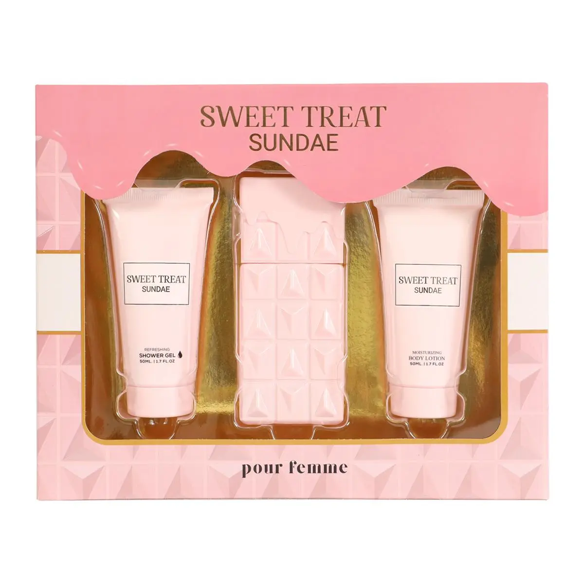 Sweet Treat Sundae Spray Perfume, Shower Gel and Body Lotion Gift Set for Women 50ml