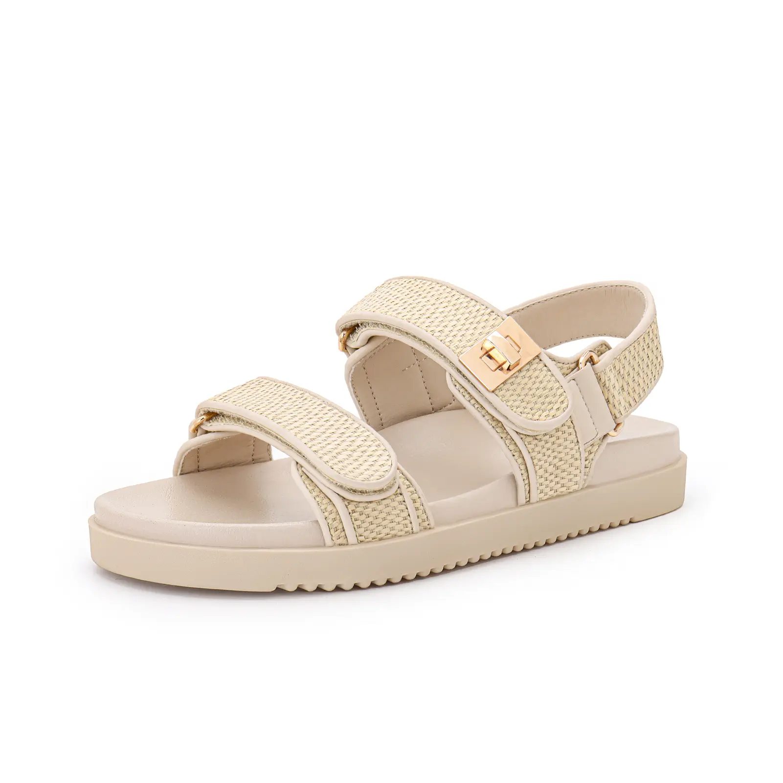 Women's Flat Sandals Comfort Adjustable Double Strap Slip on Leather Footbed Sandals Footwear Girl Summer Walking Shoes Outdoorfun Parent - Summervibes