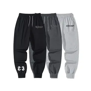 Easy-Style Urban Jogger Pants: Elastic Cuff, Adjustable Waist, "Chicago" Text & Iconic "23" Print – Perfect for Streetwear Fans & Casual Fashion Lovers to Elevate Wardrobe with Comfort