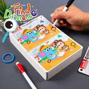 Find-The-Difference Game Concentration Training Set, Reusable Erasable Back Answers, Interactive Observation Skill Development Toy, Family Board Games