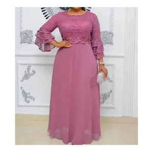 Sizx Plus Size African Party Dresses for Women 2025 New Fashion Dashiki Ankara Lace Wedding Gowns Elegant Turkey Muslim Maxi Dress Can be used with raincoat