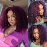 UNice 250% Black Cherry Fluffy  Kinky Curly Wig with Layer Finger Coil Ends Glueless 7x5 Lace Closure Human Hair Wigs 18 inch No Slip Natural Hairline for Beginners Summer Wig  #TikTokShopFallDealsForYou