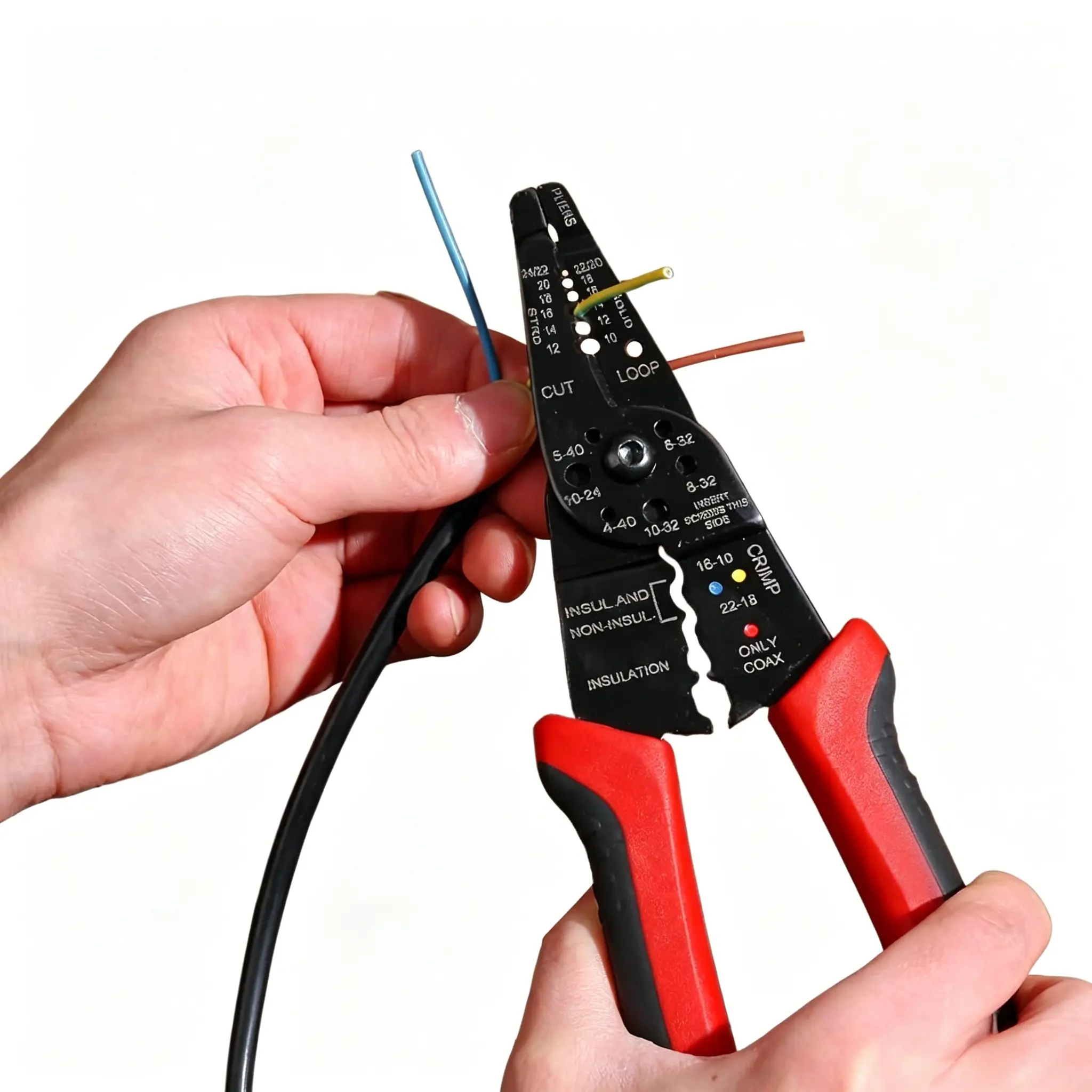 8-Inch Professional Wire Stripper-Crimper-Screw Cutter, All-in-1 Hand Tool for Electricians, DIY Enthusiasts, Efficiently Strips Wires, Adds Versatility
