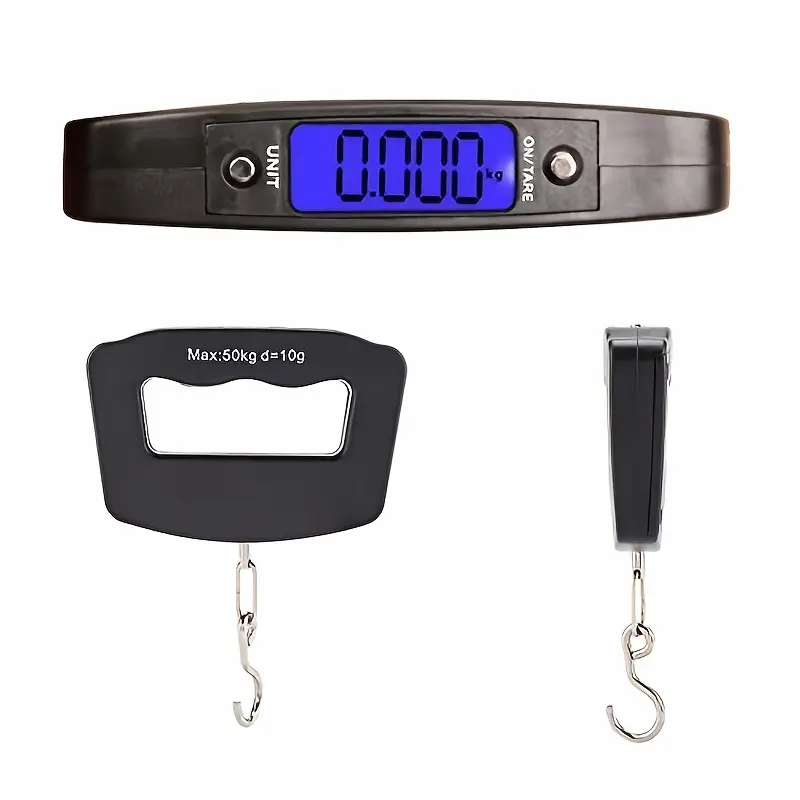 A Precision Luggage Scale Featuring a Backlit LCD Display, This Digital Handheld Scale Is Portable And Can Be Used for Luggage And Car Weight Measurements. It Has a Capacity of 0.1/50Kg/110Lb, Making It Ideal for Travel And Car Maintenance