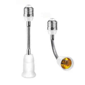 Light Bulb Extender Socket (2-Pack), 19 CM 7.5 Inch Socket Extension, 360? Bendable Adjustable Standard E26/E27 Screw Base Extender Adapter