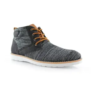 Polar Fox Bohort knitted mid-top sneaker boots, in Blue, Men's Size 6.5 - 13