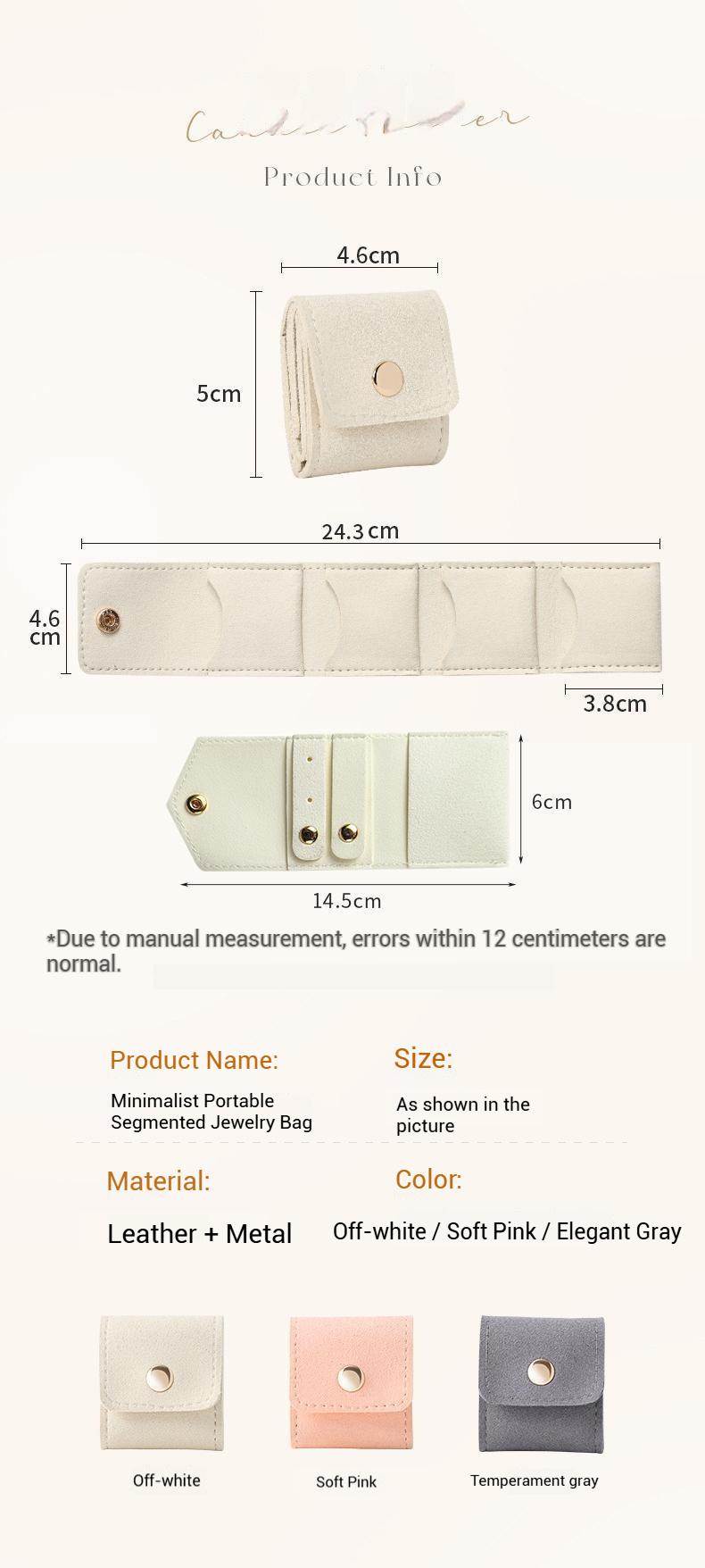 Compartmentalized Portable Jewelry Box — Simple, Mini, and Premium Travel Jewelry Case — Anti-Loss Storage Pouch for Rings, Stud Earrings, and Small Accessories (Easy to Find)