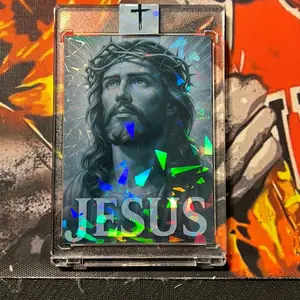 Custom Jesus Art Card – Faith-Based Art –   cracked ice card