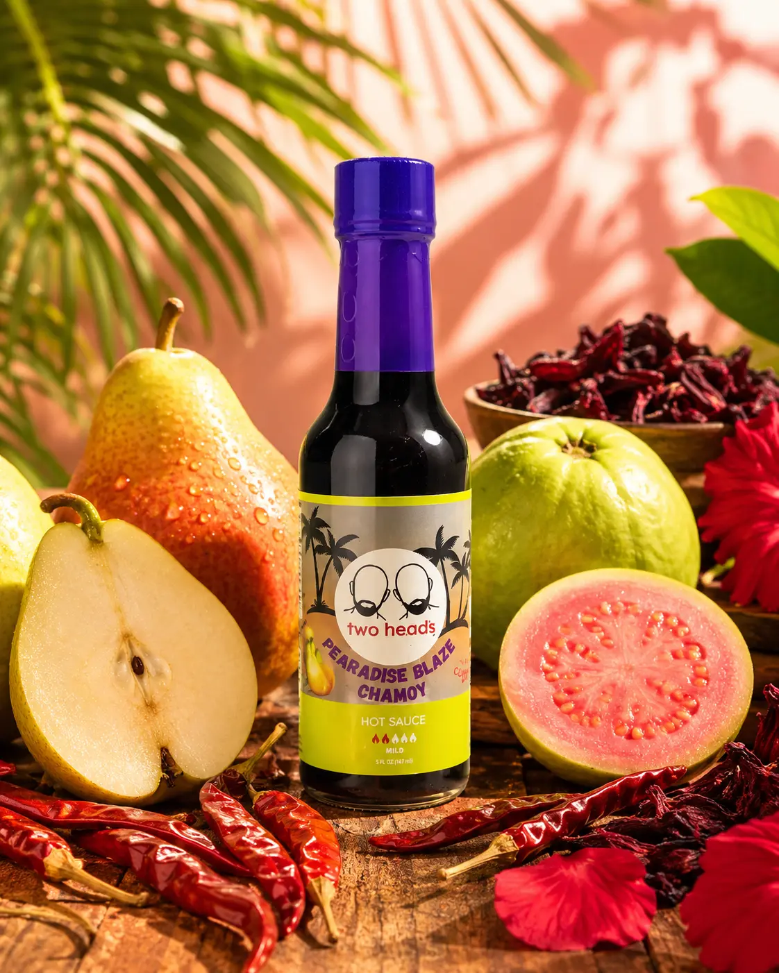 Pearadise Blaze Chamoy - A blend of juicy pears, guava, hibiscus and lime with a tinge of heat that dances between sweet and spicy.