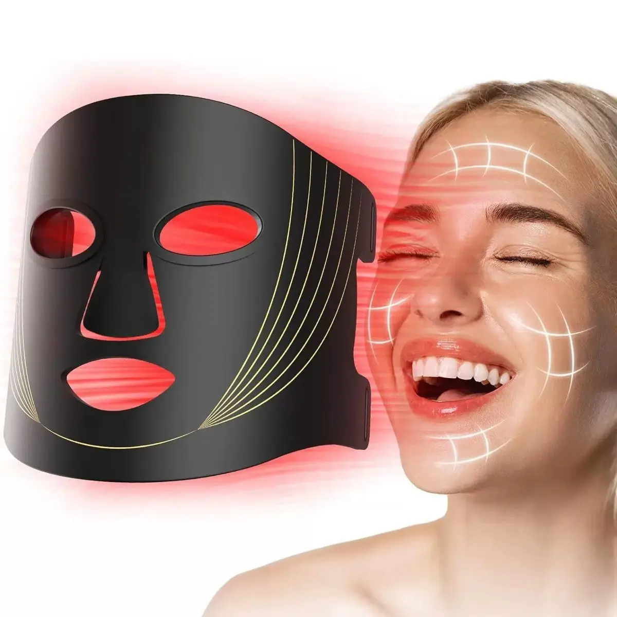 7 Color LED Soft Silicone Mask with Adjustable Straps, USB Rechargeable, Lightweight Comfort, Perfect Mother's Day Gift, Led Face Mask