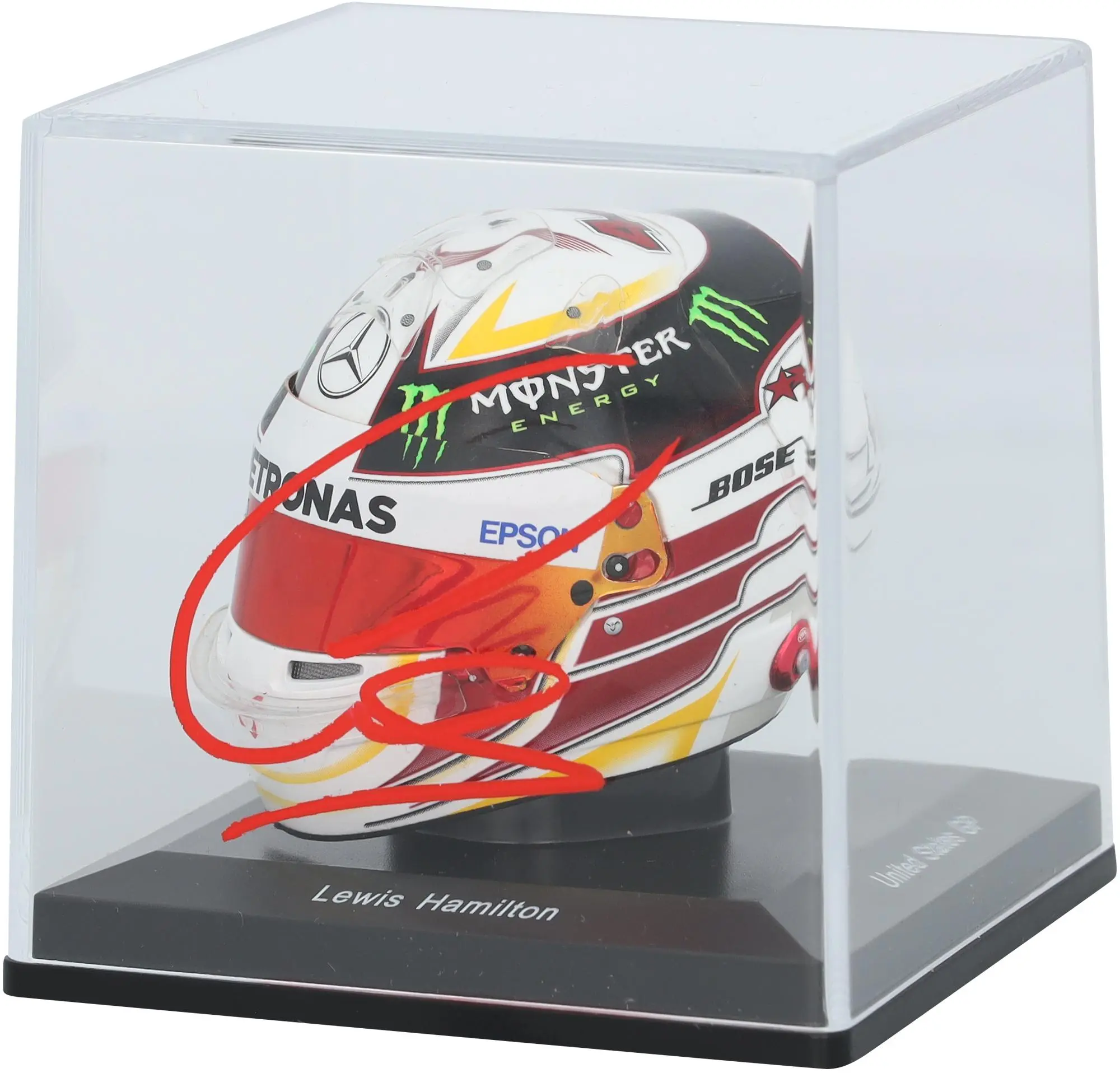 Lewis Hamilton Mercedes-AMG Petronas F1 Team Autographed F1 White 15 Champs US Mini Helmet - Fanatics Authentic Certified