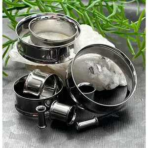 PAIR of 316L Surgical Stainless Steel Double Flare Tunnels/Plugs - Gauges!