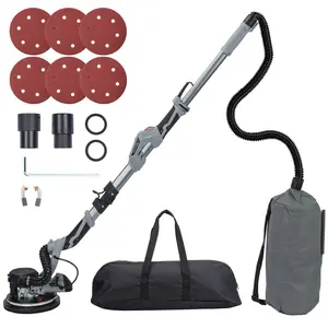 Garvee Drywall Sander PDS01 800W Electric Motor 6.6ft Dust Hose Variable Speed 800-1800RPM LED Light Extendable & Foldable Handle Carrying Bag