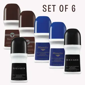 Wild Country Mesmerize & Black Suede Roll-On Antiperspirant Deodorant SET of 6 for Daily Freshness and Confidence