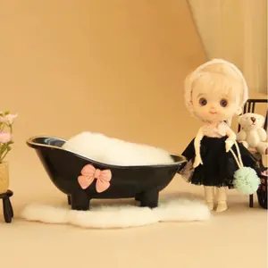 Adorable bathtub-shaped soap dish, Drainable bow-shaped soap dish, Powder puff makeup organizer, Multi-functional desktop organizer, Creative home decor, Ideal Christmas gift