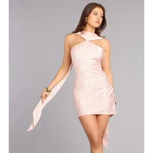 Soft Spoken Drama Polka Dot Satin Mini Dress