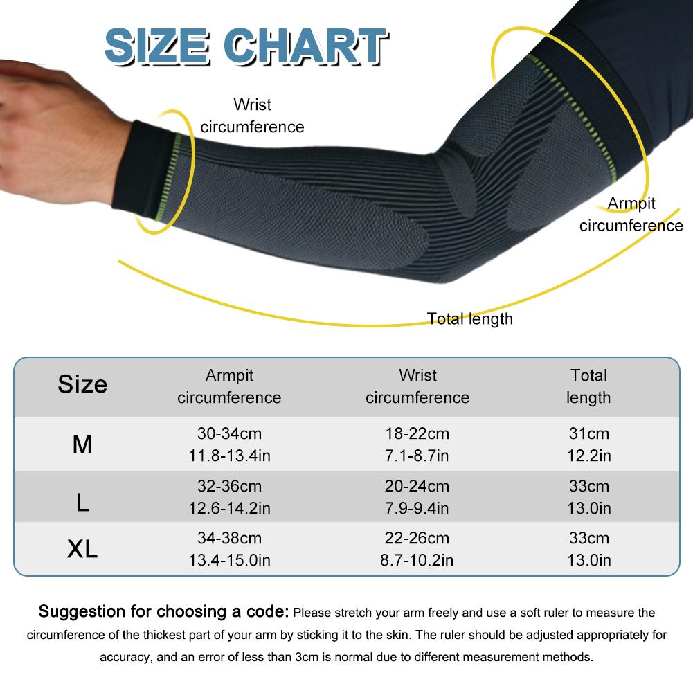 Compression Arm Sleeves for Men & Women, 360° Support Breathable UV Protection Arm Covers for Sports, Fitness, Outdoor Activities